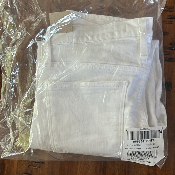 Madewell Stovepipe Jeans in Pure White MC636 Size 29 - Picture 8 of 8